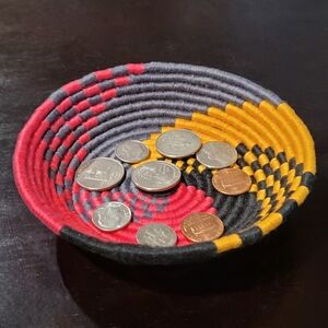 Unique handmade bowl - Pink, Orange, Gray, Black